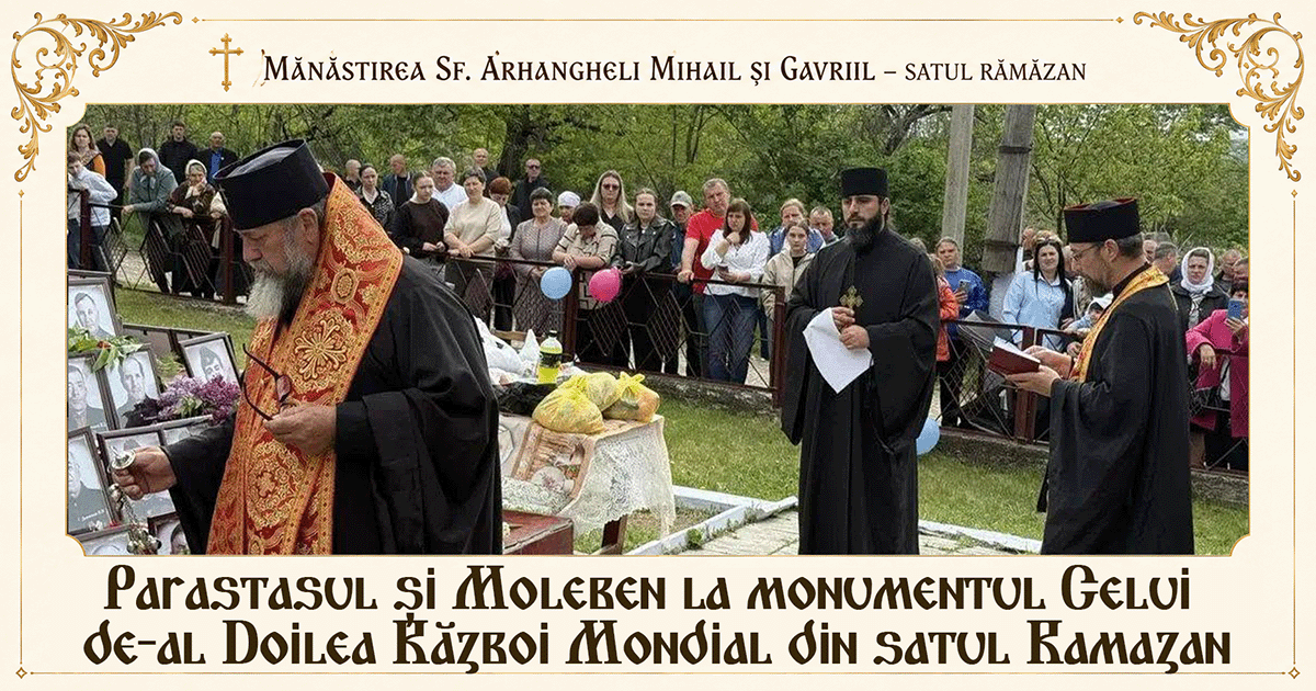 Memoria vie a generațiilor: la monumentul eroilor Celui de-al Doilea Război Mondial din satul Ramazan s-au săvârșit un Moleben și un parastas